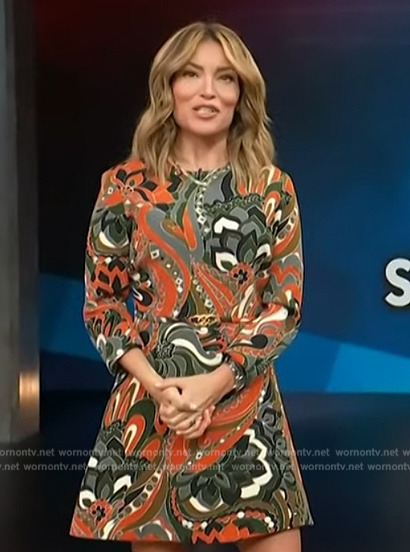 Kit's abstract print dress on Access Hollywood