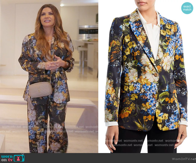 Kobi Halperin Gina Floral Jacket worn by Adriana de Moura (Adriana de Moura) on The Real Housewives of Miami