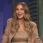 Dorit Kemsley’s beige jacket and pants on Access Hollywood