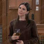 Kristina’s brown sweater on General Hospital