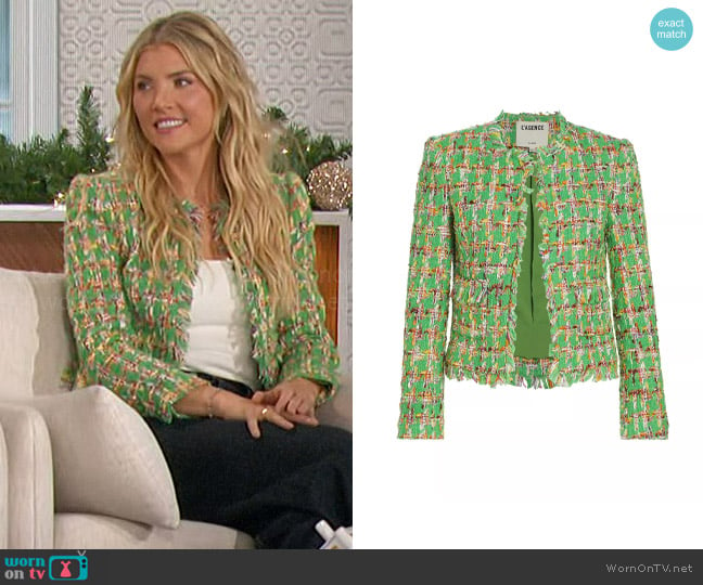 L'Agence Angelina Tweed Jacket worn by Amanda Kloots on The Talk