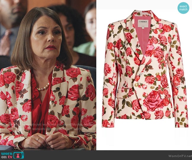 L'Agence Kenzie Floral Blazer worn by Maggie Palmer (Suzanne Cryer) on All Rise