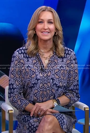 Lara’s blue paisley print dress on Good Morning America