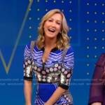 Lara’s blue printed sheath dress on Good Morning America