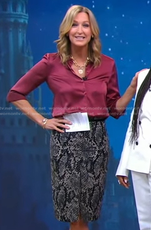 Lara’s grey snakeskin print skit on Good Morning America