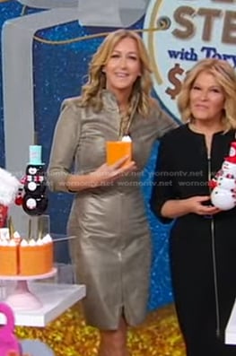 Lara’s metallic zip front dress on Good Morning America