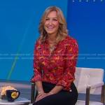 Lara’s red animal print shirt and pants on Good Morning America