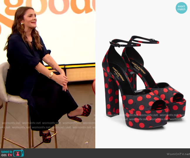 Saint Laurent Jodie Platforms worn by Drew Barrymore on The Drew Barrymore Show