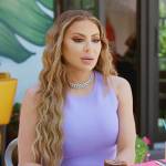 Larsa’s lavender tank top and pants on The Real Housewives of Miami