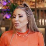 Larsa’s red ombre mesh top on The Real Housewives of Miami