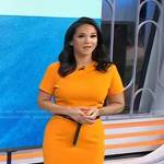 Laura’s orange short sleeve sheath dress on Today