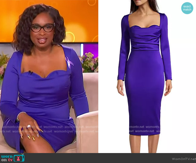 Jennifer’s purple sweetheart dress on The Jennifer Hudson Show