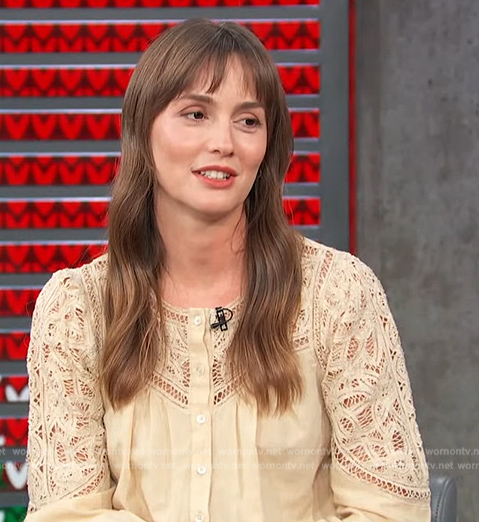 Leighton Meester's lace top on Access Hollywood