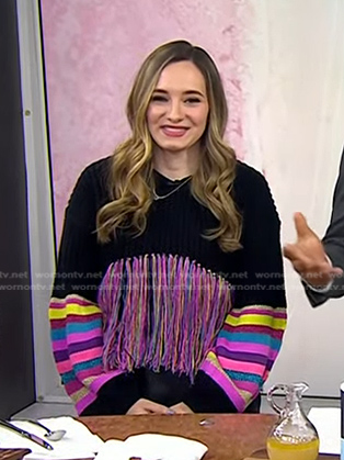 Lexie Sachs's fringed stripe sweater on Today