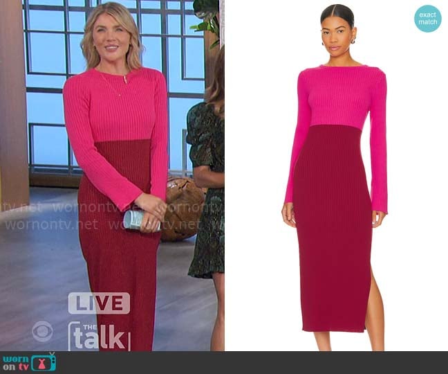 Amanda Kloots Stuns in Two-Tone Midi Dress on The Talk | WornOnTV