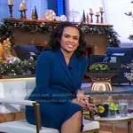 Linsey’s blue surplice knit dress on Good Morning America