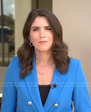 Liz Kreutz’s blue double breasted blazer on NBC News Daily