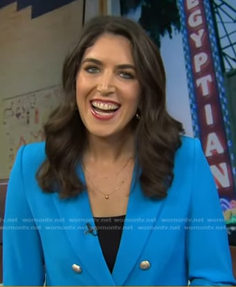 Liz Kreutz’s blue double breasted blazer on Today