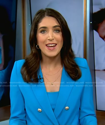 Liz Kreutz's blue double breasted blazer on NBC News Daily