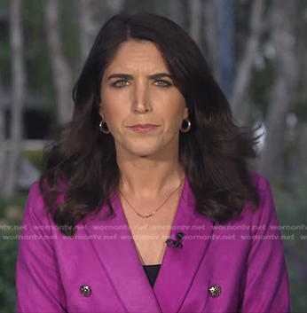 Liz Kreutz’s purple suede blazer on NBC News Daily