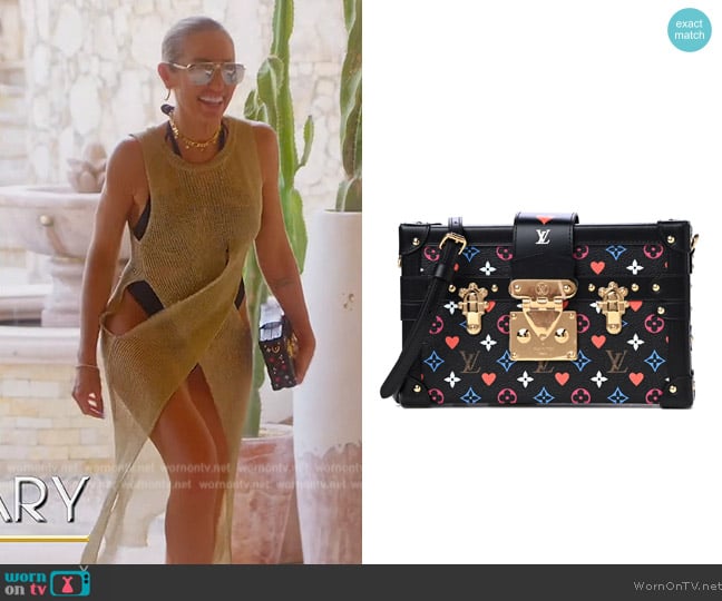 Louis Vuitton Game On Petite Malle Black worn by Mary Fitzgerald on Selling Sunset