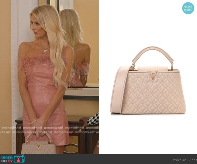 Louis Vuitton Lambskin Quilted Flower Capucines BB Vanilla worn by Emma Hernan on Selling Sunset