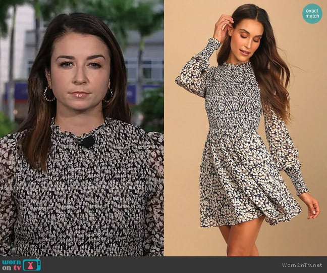 Lulus Floral Forever Smocked Skater Dress worn by Maura Barrett on NBC News Daily