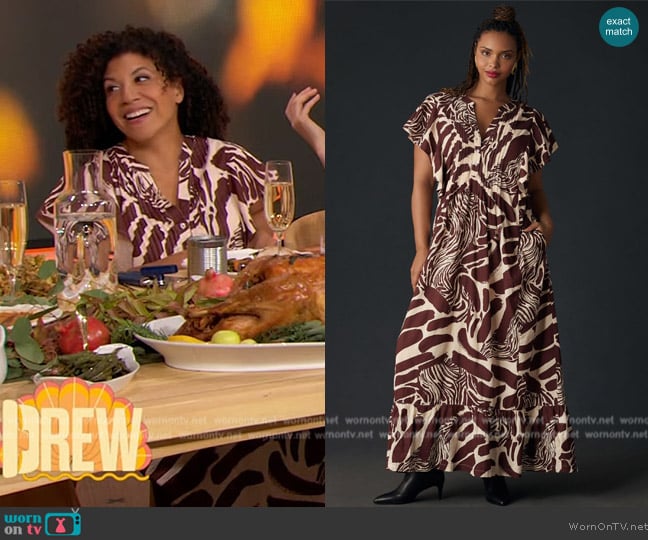 Maeve The Cassandra Maxi Dress worn by Damona Hoffman on The Drew Barrymore Show