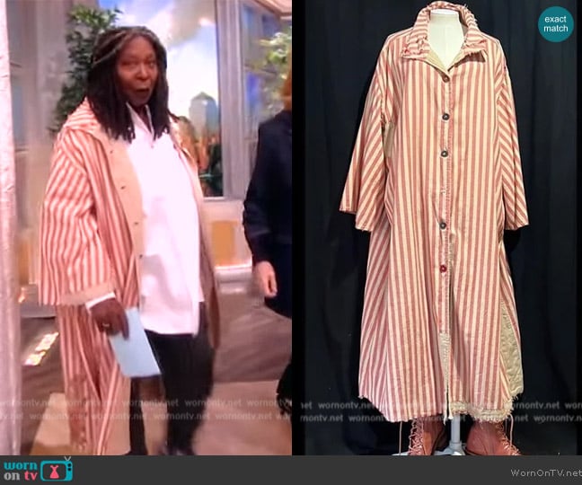 Magnolia Pearl Striped Coat worn by Whoopi Goldberg on The View