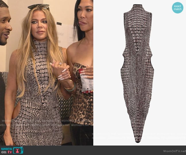 Maison Alaia Crocodile Jacquard Dress worn by Khloe Kardashian (Khloe Kardashian) on The Kardashians