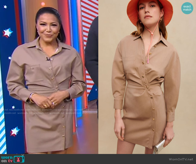 Maje Buttoned Mini Dress worn by Stephanie Ramos on Good Morning America