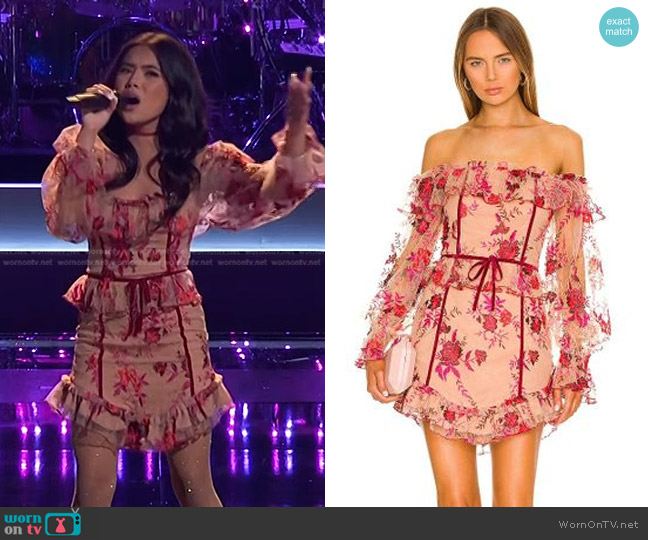 Majorelle Fae Mini Dress worn by Kaylee Shimizu on The Voice