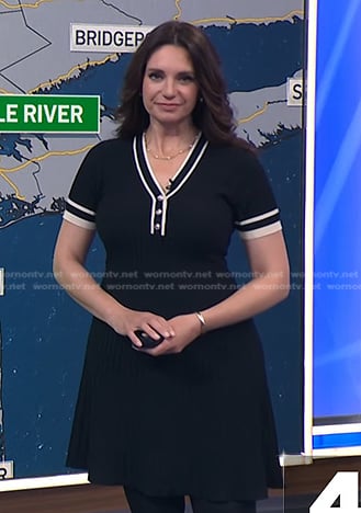 Maria’s black contrast trim knit dress on Today