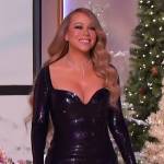 Mariah Carey’s black sequin mini dress on The Jennifer Hudson Show