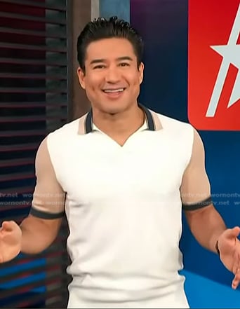 Mario’s colorblock short sleeve shirt on Access Hollywood