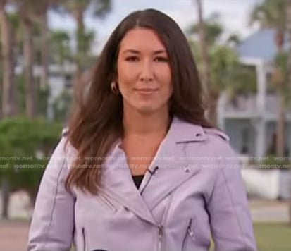 Marissa Parra's lilac moto jacket on NBC News Daily