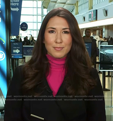 Marissa Parra's black wrap coat on NBC News Daily