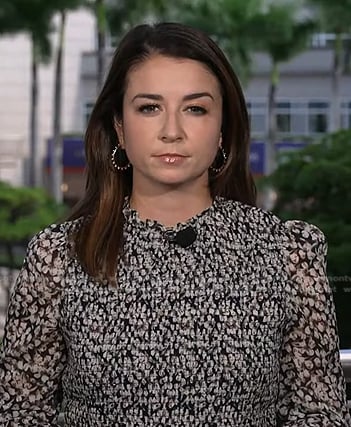 Maura Barrett's black floral smocked dress on NBC News Daily