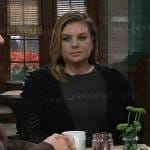 Maxie’s black popcorn knit cardigan on General Hospital