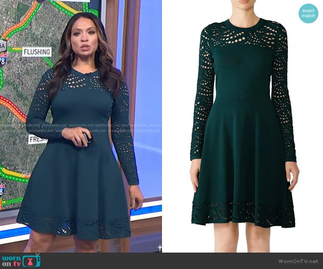 Milly Lace Pointelle Flare Dress worn by Adelle Caballero on Today