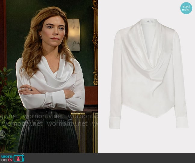 Milly Nancy Cowl Neck Top worn by Victoria Newman (Amelia Heinle) on The Young and the Restless