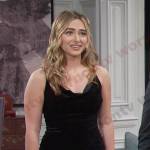 Molly’s black cowl neck velvet dress on Days of our Lives