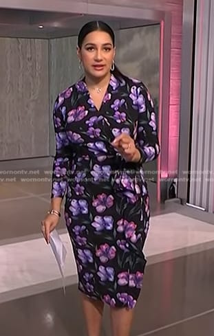 Morgan’s black and purple floral dress on NBC News Daily