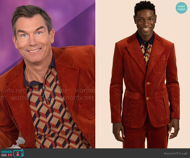 Mr Turk Edmond Blazer in Cinnamon worn by Jerry O'Connell on The Talk