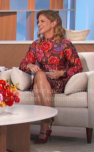 Natalie's floral long sleeved mini dress on The Talk