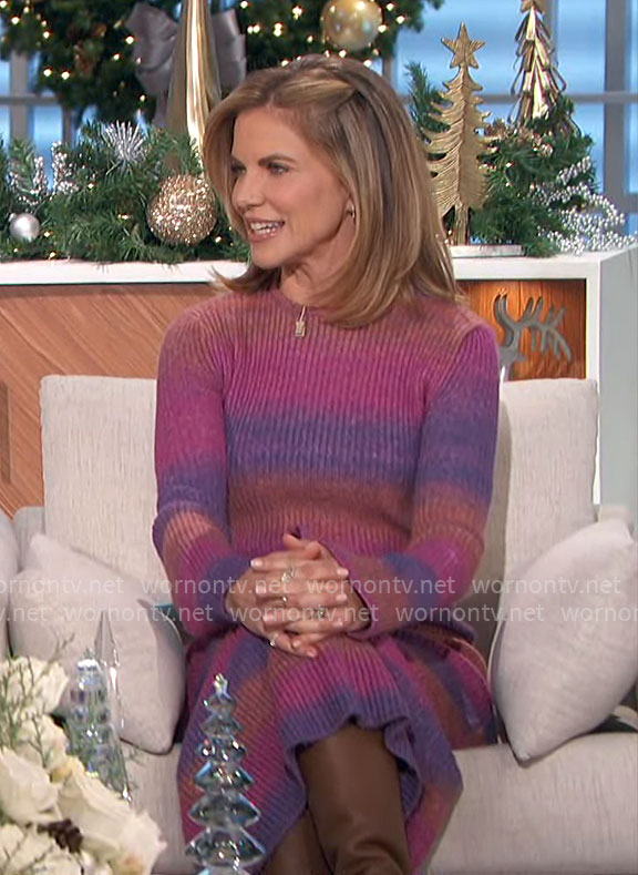 Natalie's ombre stripe sweater dress on The Talk