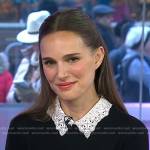 Natalie Portman’s black pleated dress with lace collar on Today