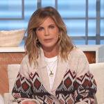 Natalie’s printed fringed cardigan on The Talk