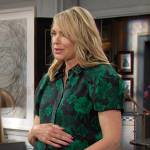 Nicole’s black and green floral tunic dress on Days of our Lives