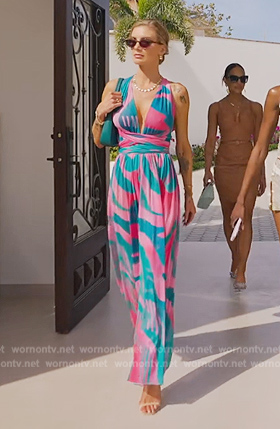 Nicole's abstract print jumpsuit on Selling Sunset